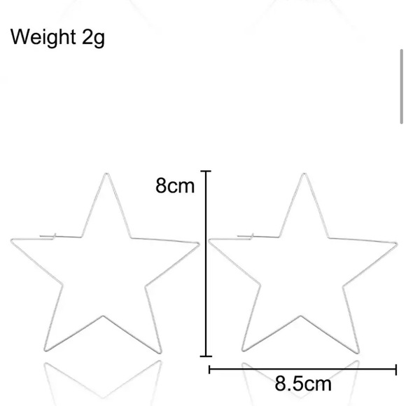 New Alloy Silver Star ⭐️ Earrings - Picture 2 of 4